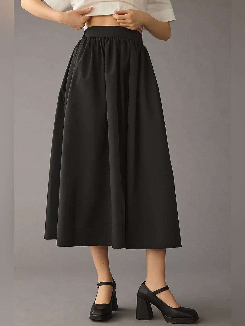 💘 Mare Mare x Anthropologie A-Line Skirt in Black NWOT - Picture 3 of 9